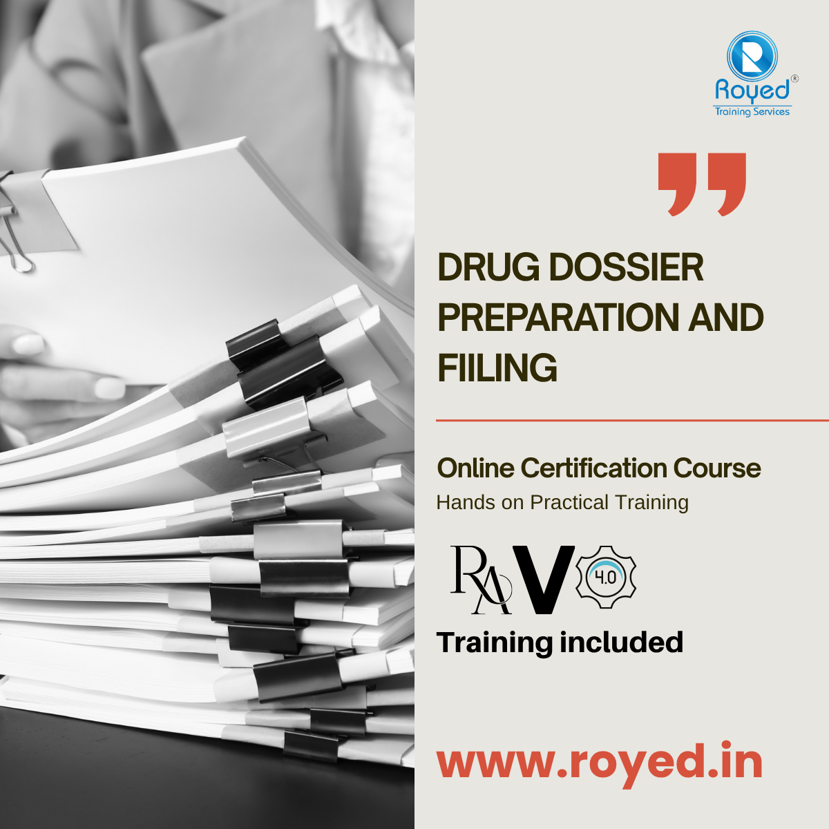 Drug Dossier Preparation training course