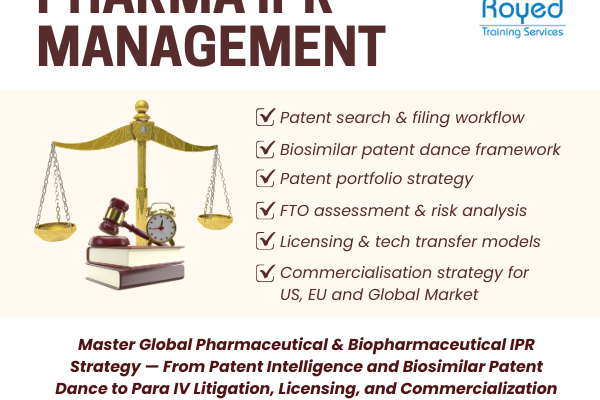 Pharma ipr management course by royed training