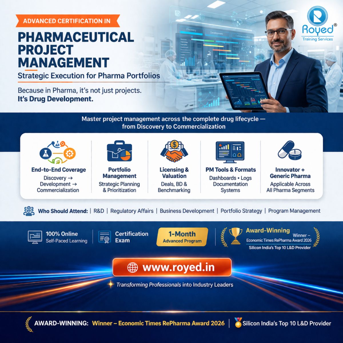 pharma project management course by royed training